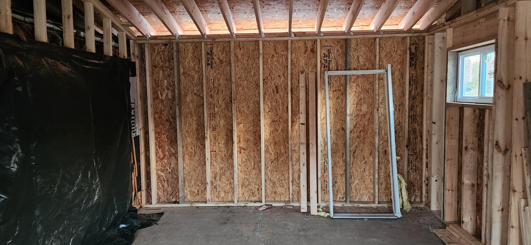 Interior framing of the Irwin home addition