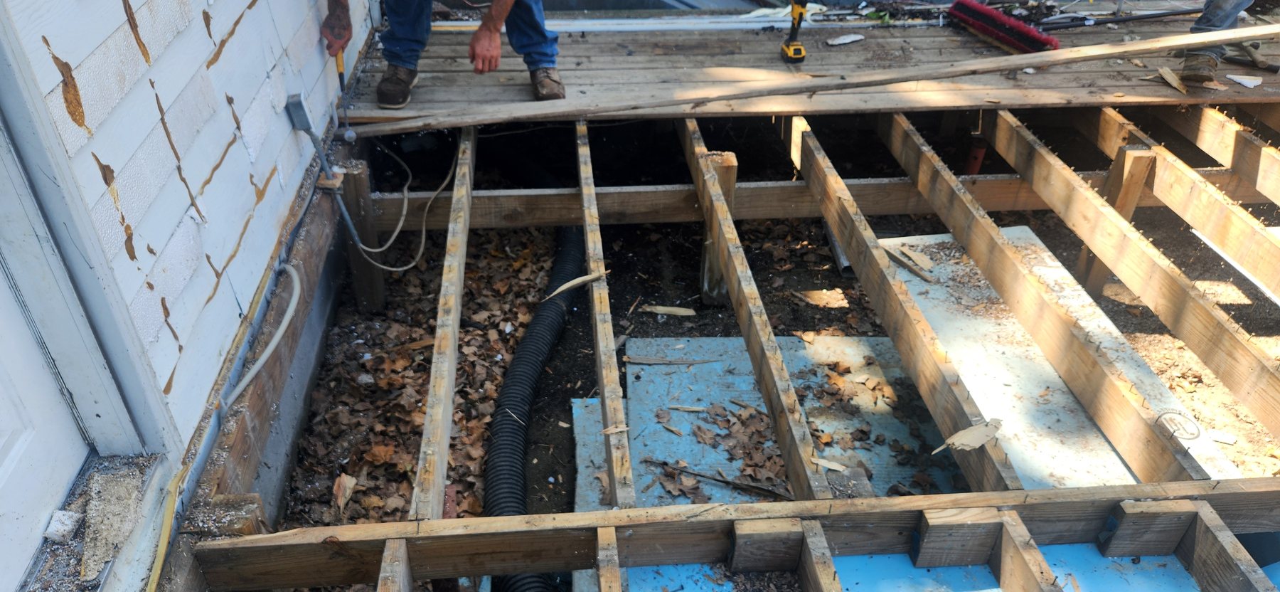 Exposed existing floor framing during Irwin project demolition